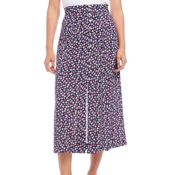 Karen Kane Button Front Midi Skirt. - Picture 3 of 13